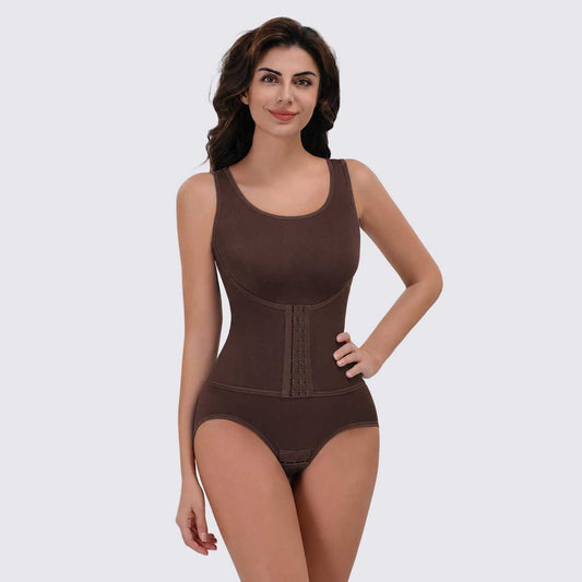 Tank Bodysuit Shapewear with Zipper Belt