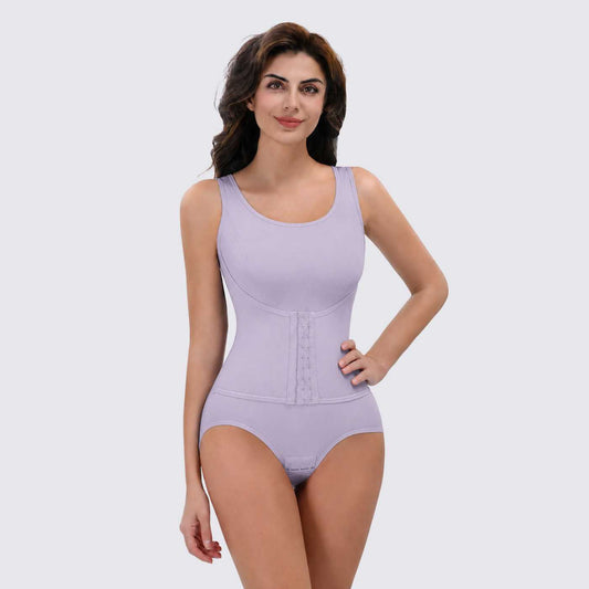 Tank Bodysuit Shapewear with Zipper Belt
