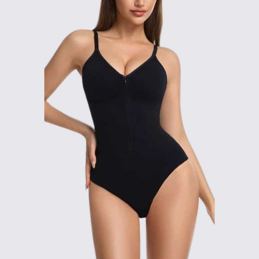 Bodysuit Shapewear with Zipper Belt