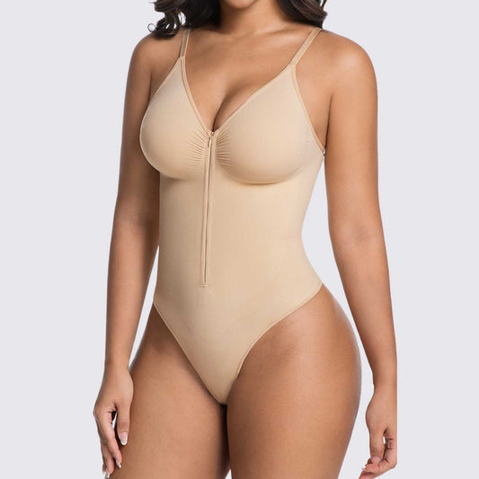 Bodysuit Shapewear with Zipper Belt