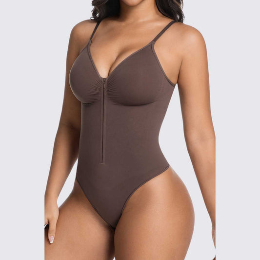 Bodysuit Shapewear with Zipper Belt