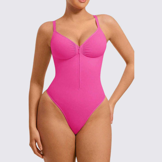 Bodysuit Shapewear with Zipper Belt