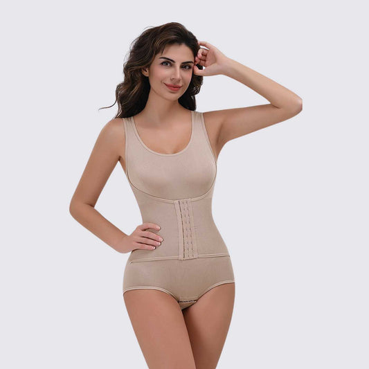 Tank Bodysuit Shapewear with Zipper Belt