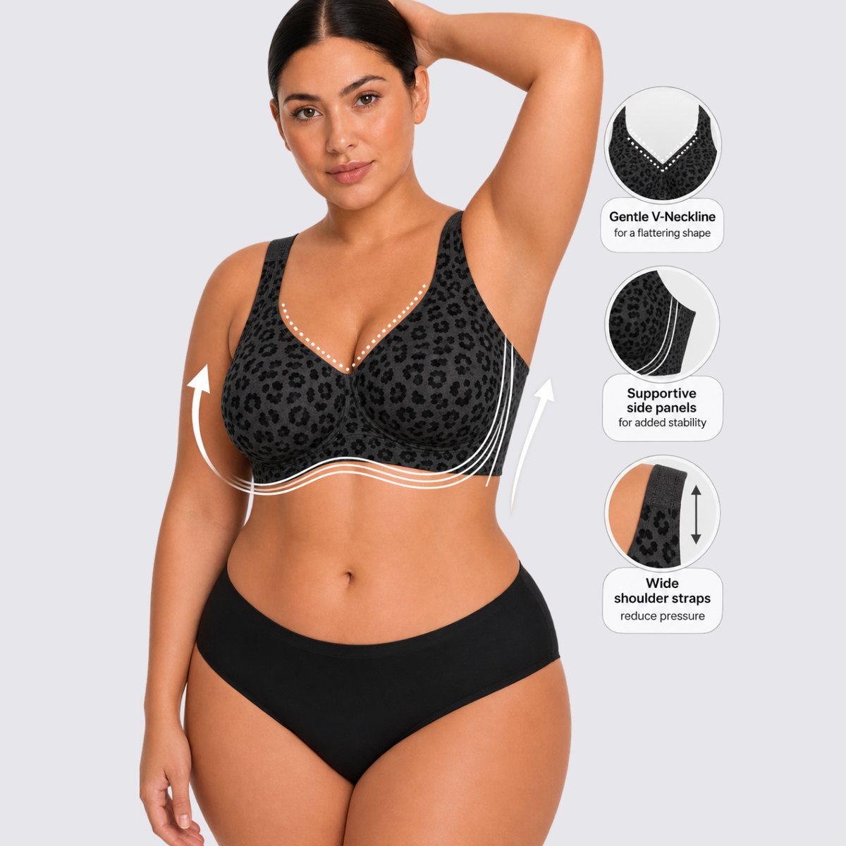Seamless Support Bra with Adjustable Straps